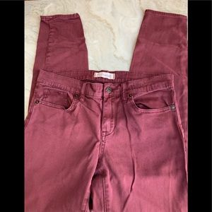 Madewell maroon skinny skinny jeans 28